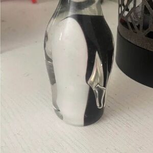 Vintage Mats Jonasson Black & White Glass Penguin Figurine